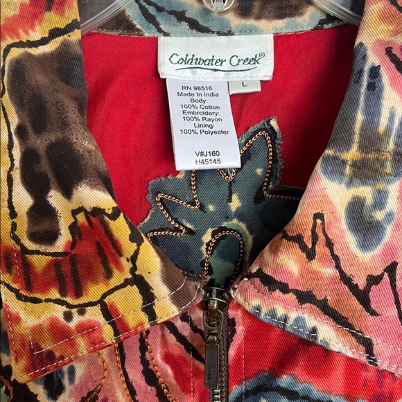 Coldwater Creek Multicolor 100% Cotton Paisley Jacket - Picture 4 of 5